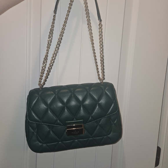 Green Quilted Leather Chain Bag - Picture 3 of 8